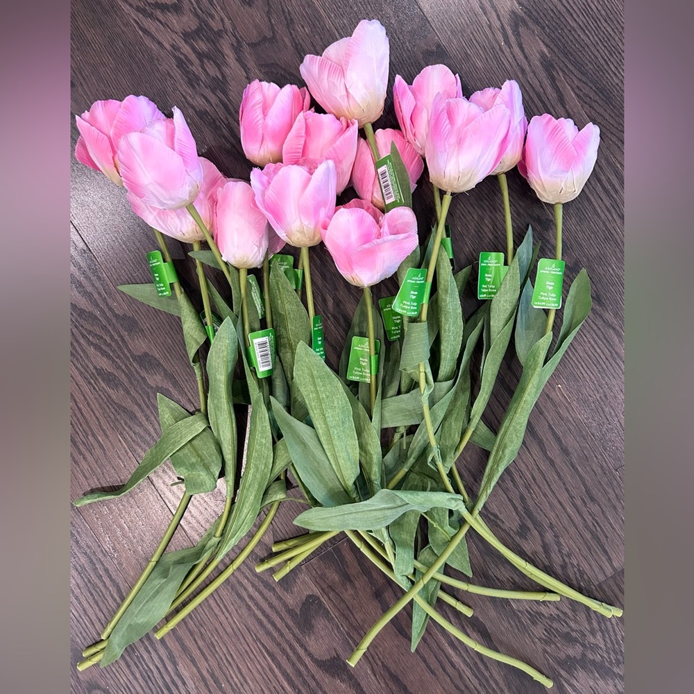 Ashland Pink Faux Tulip Stems NEW